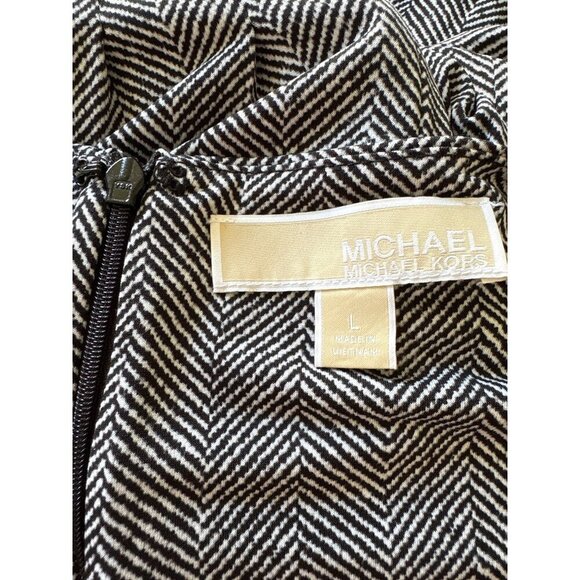 MICHAEL Michael Kors Herringbone-Print Matte-Jersey Dress, Women's Size L - Picture 10 of 12